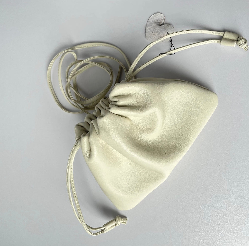 Drawstring Handbag-Shoulder and Crossbody Women Bag-Sheepskin Leather