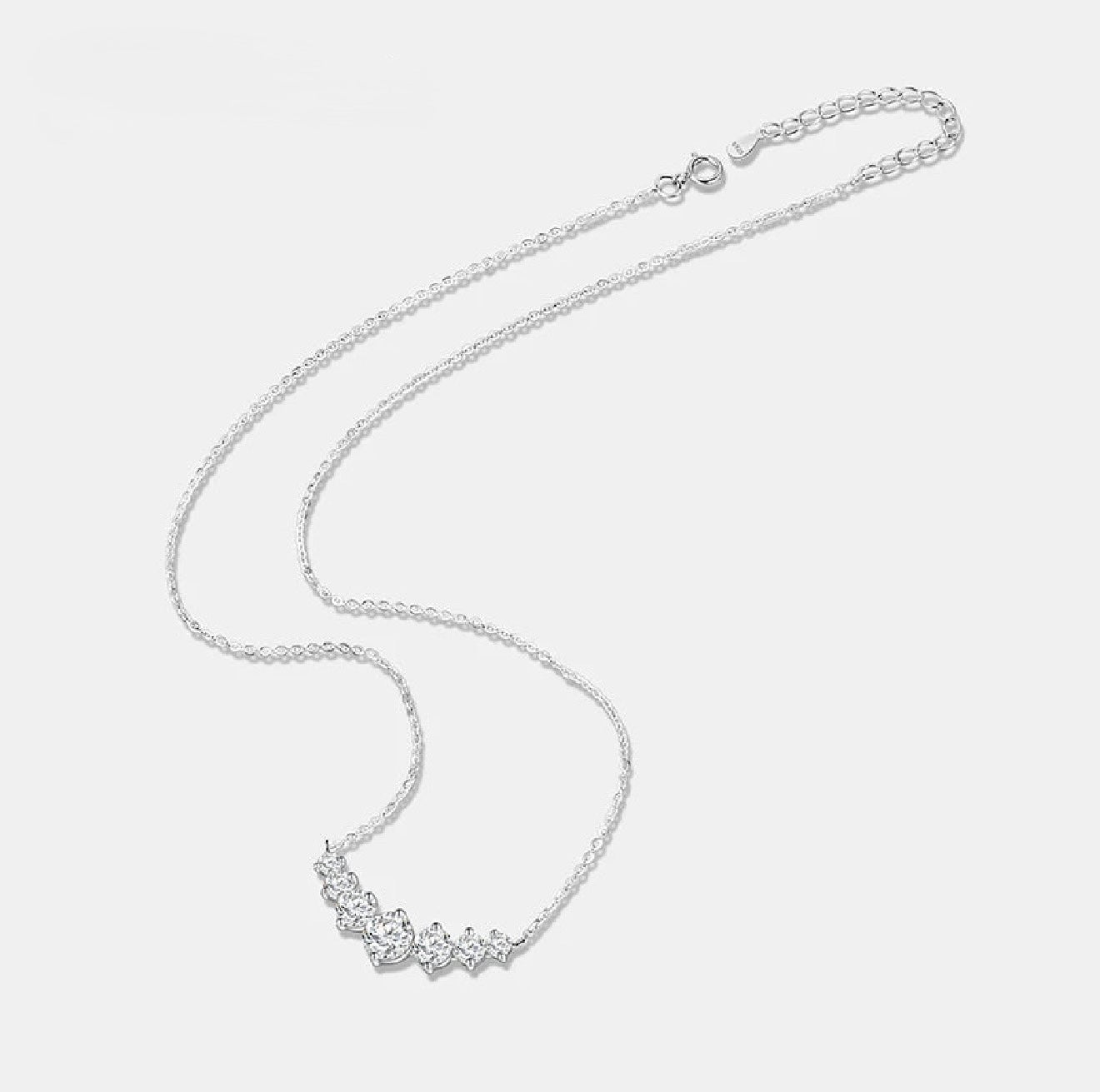 2.8ct Moissanite Necklace S925 Sterling Silver Smile Pendant