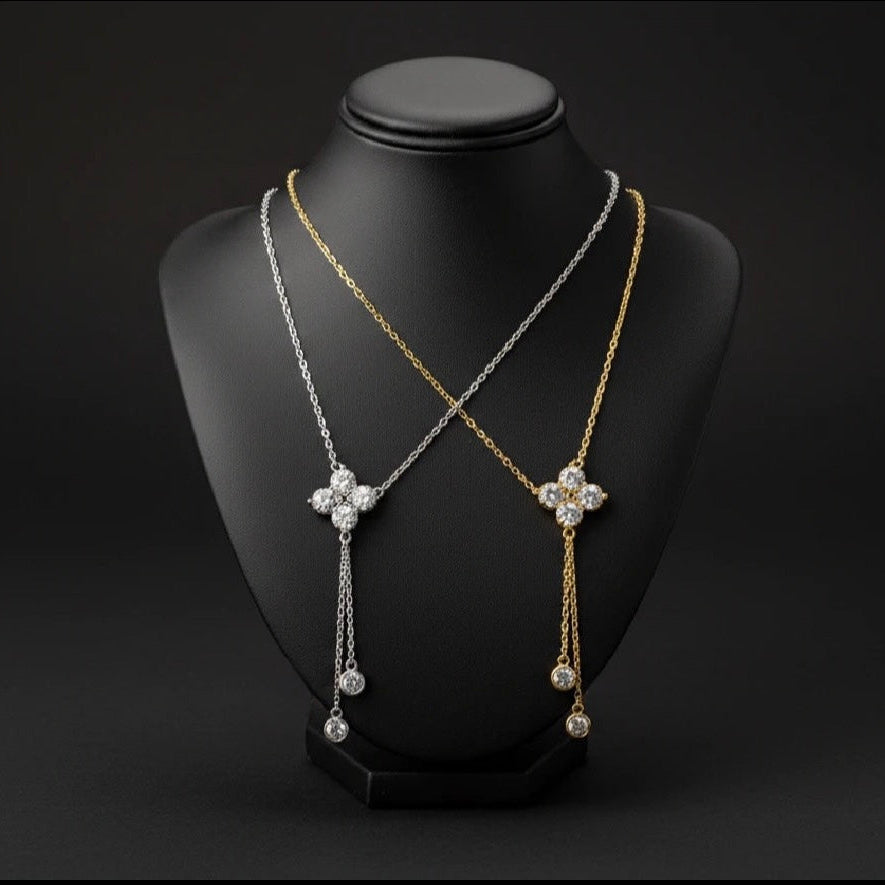 Clover Pendant Necklace-Clover Earrings S925 Sterling Silver Jewelry