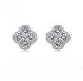 2.52 CTW Clover Shape Moissanite Stud Earrings S925 Sterling Silver Jewelry