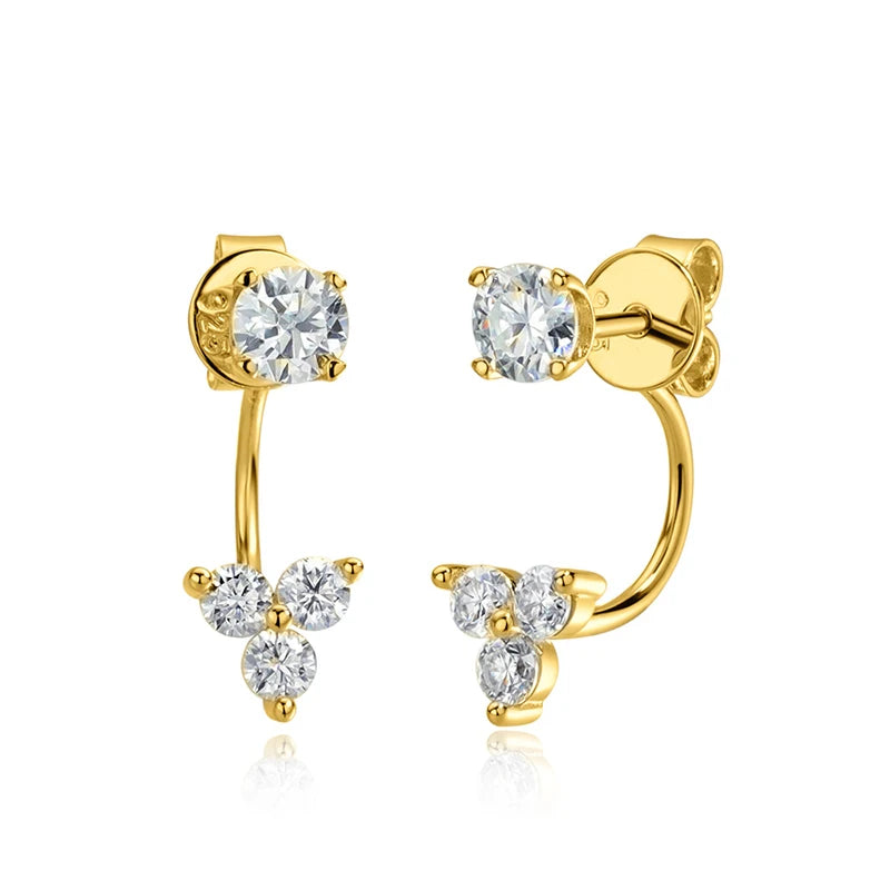 Drop Stud Earrings for Women-S925 Sterling Silver Plated 18K