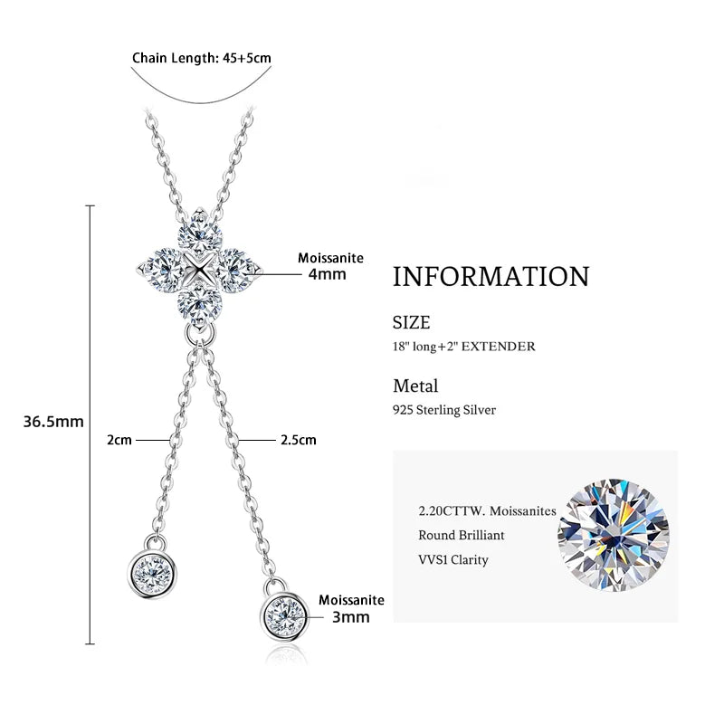 Clover Pendant Necklace-Clover Earrings S925 Sterling Silver Jewelry