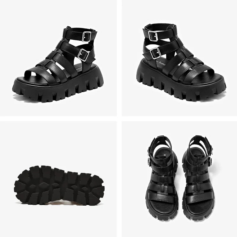 Gladiator Sandals-Thick Sole-Handmade Shoes