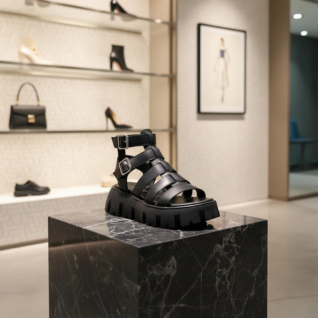 Gladiator Sandals-Thick Sole-Handmade Shoes