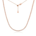 2mm D VVS1 Moissanite Tennis Necklace S925 Sterling Silver-Adjustable Jewelry