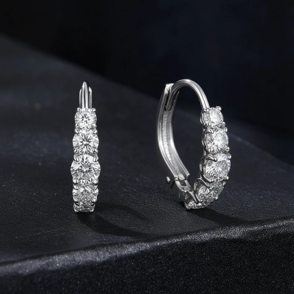 Moissanite Hoop Earrings