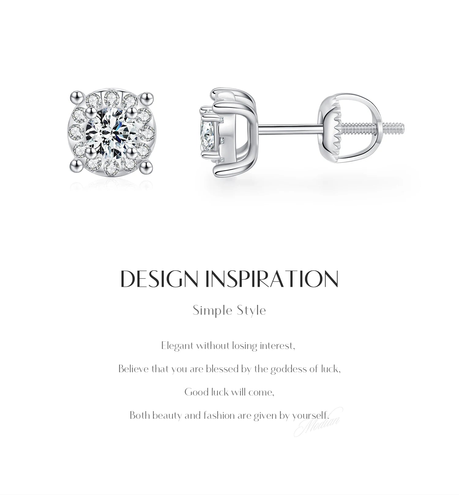 D Color Moissanite Stud Earrings Round Cut 925 Sterling Silver Jewelry