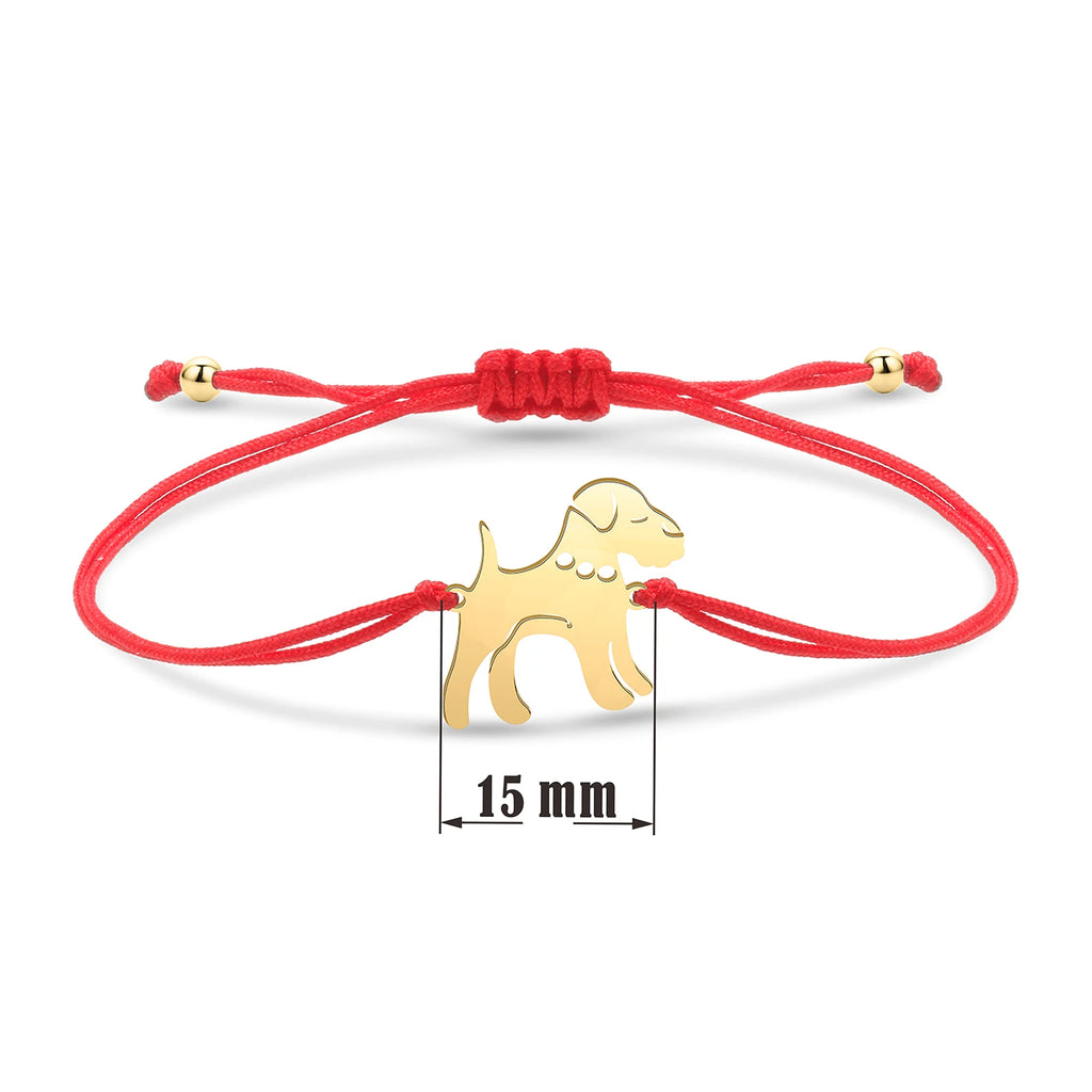 Dog Charm String-Bracelet