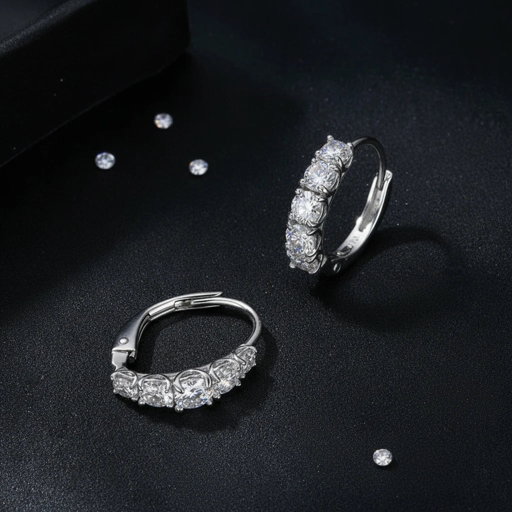 Moissanite Hoop Earrings