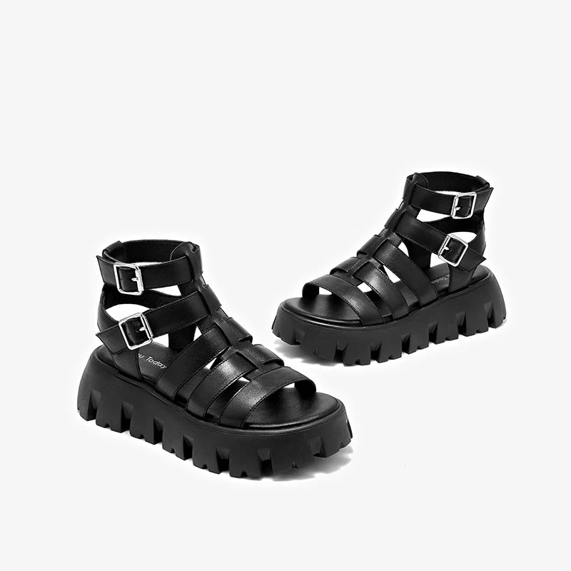 Gladiator Sandals-Thick Sole-Handmade Shoes