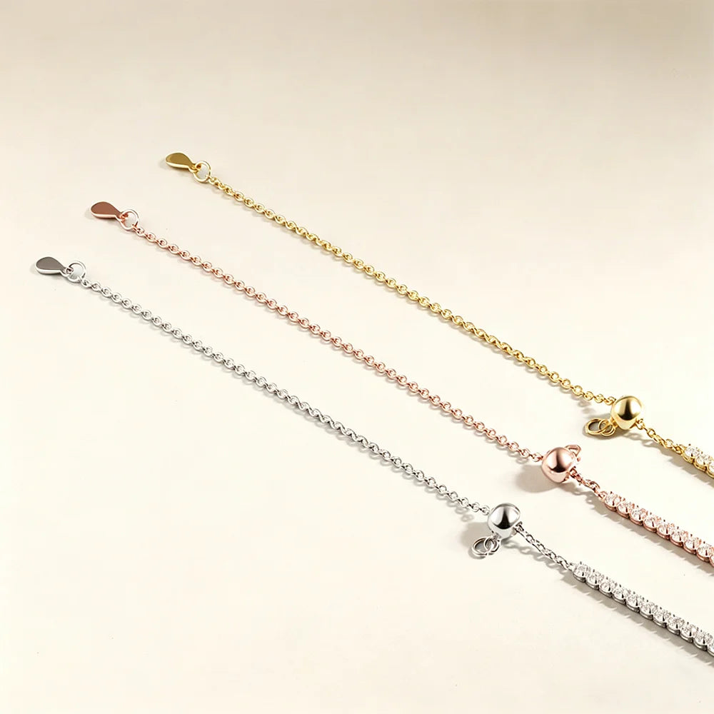 2mm D VVS1 Moissanite Tennis Necklace S925 Sterling Silver-Adjustable Jewelry