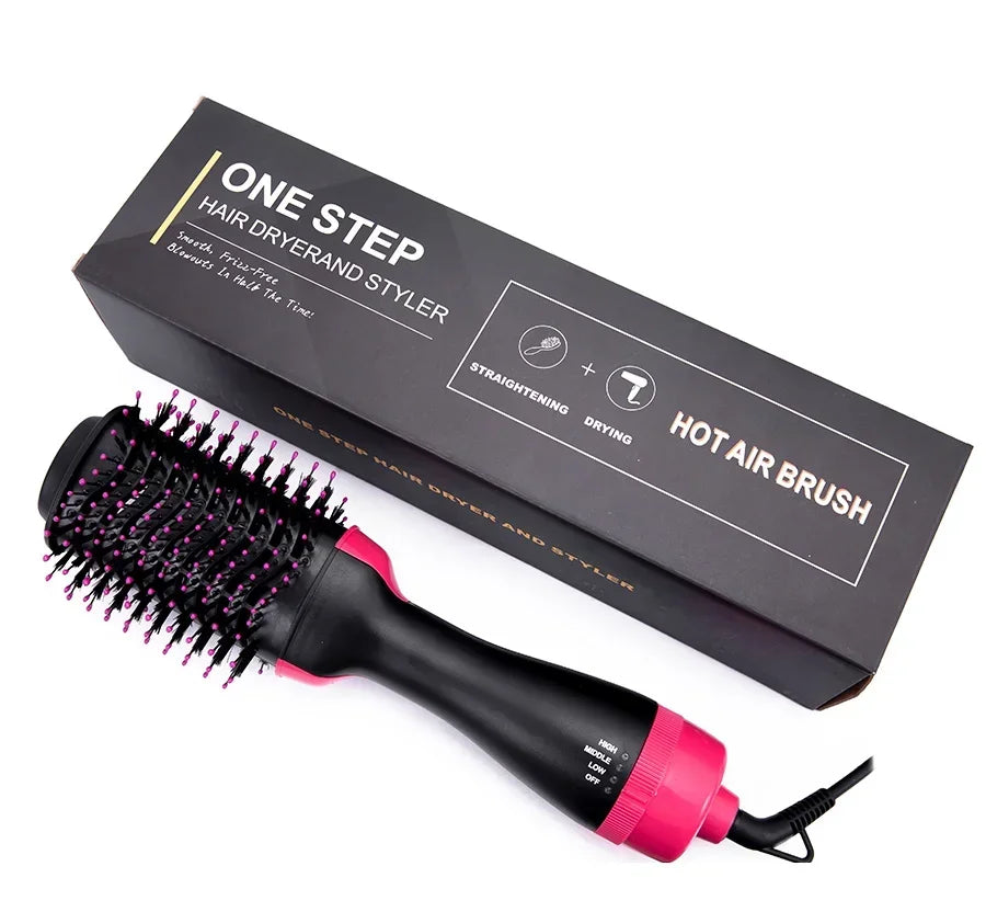 Hot-Air Hair Dryer Brush-One Step For Straightening or Curling