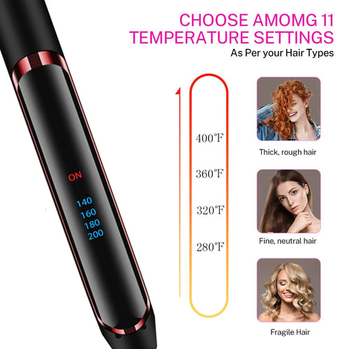 2 in 1 Hair Straightener Curler Set Dual Voltage-Versatile Styling Tool