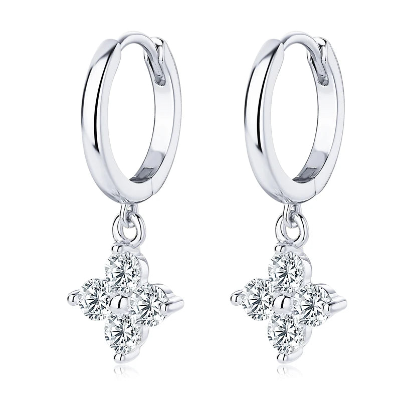 Clover Pendant Necklace-Clover Earrings S925 Sterling Silver Jewelry