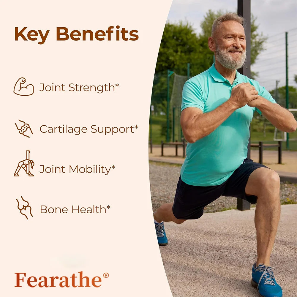 Joint Support Supplement Glucosamine Chondroitin Turmeric MSM-Relief Bones-Back-Knees and Hands-NON-GMO