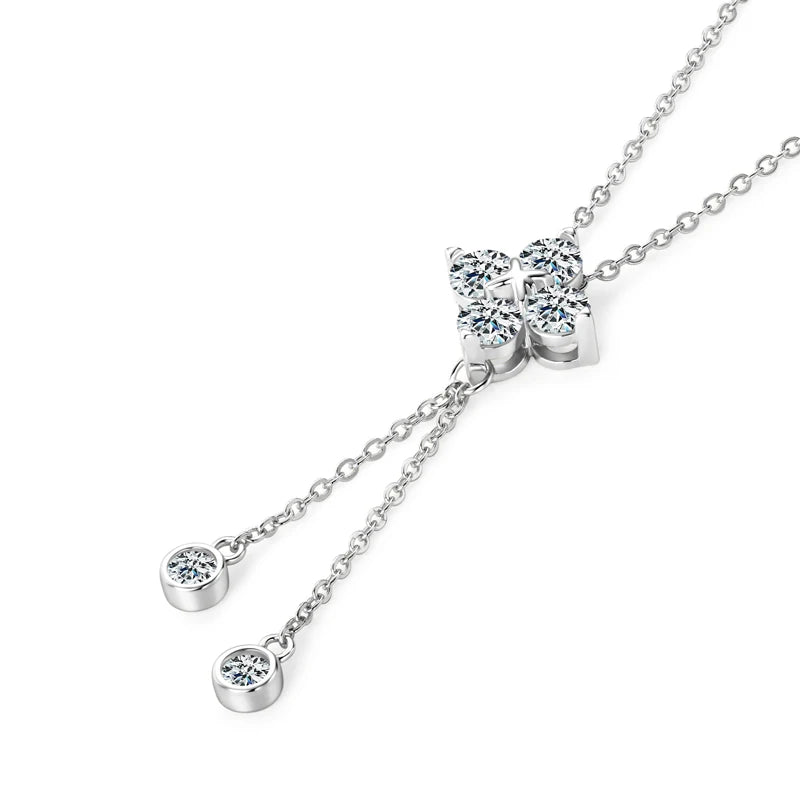 Clover Pendant Necklace-Clover Earrings S925 Sterling Silver Jewelry