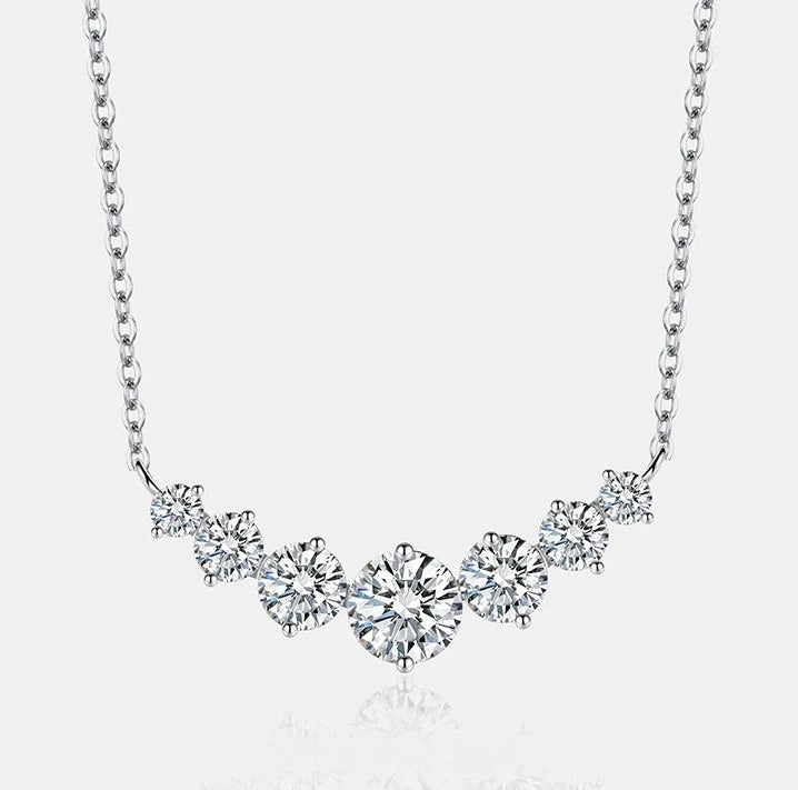 2.8ct Moissanite Necklace S925 Sterling Silver Smile Pendant