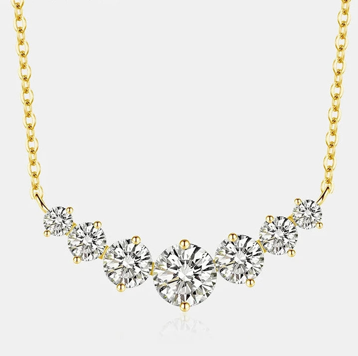 2.8ct Moissanite Necklace S925 Sterling Silver Smile Pendant