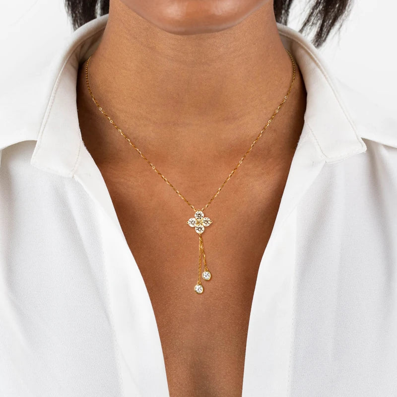 Clover Pendant Necklace-Clover Earrings S925 Sterling Silver Jewelry
