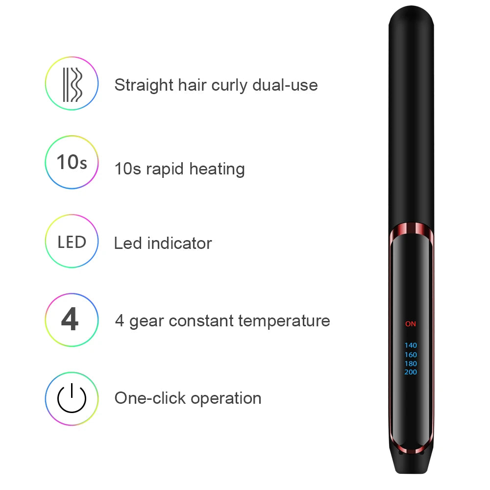 2 in 1 Hair Straightener Curler Set Dual Voltage-Versatile Styling Tool