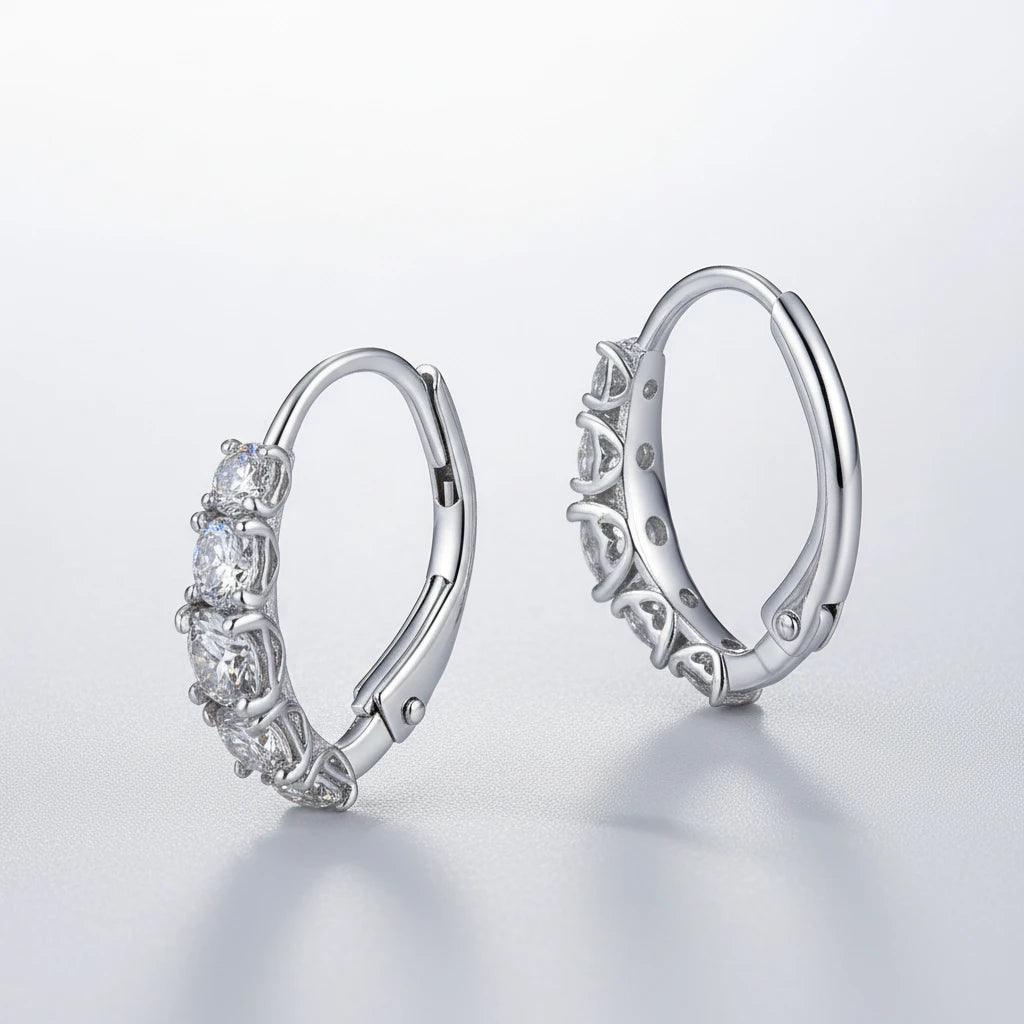 Moissanite Hoop Earrings