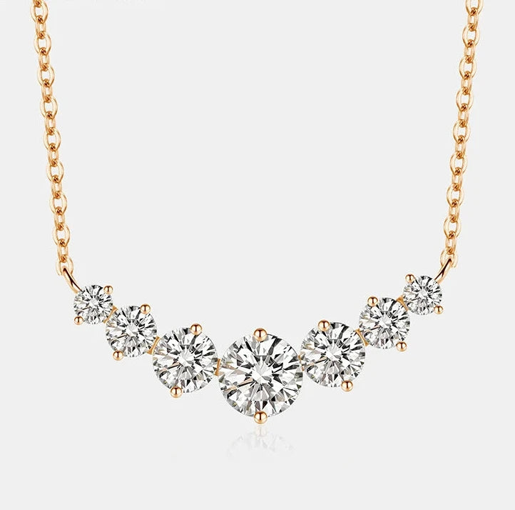 2.8ct Moissanite Necklace S925 Sterling Silver Smile Pendant