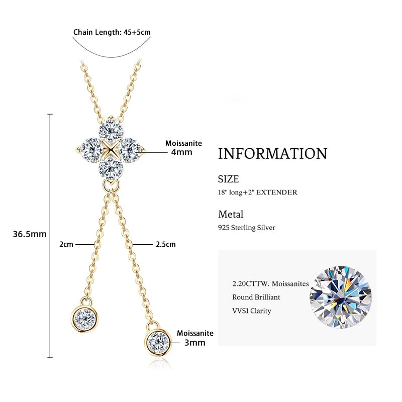 Clover Pendant Necklace-Clover Earrings S925 Sterling Silver Jewelry
