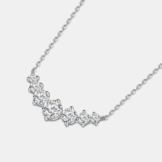 2.8ct Moissanite Necklace S925 Sterling Silver Smile Pendant