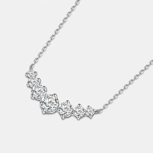 2.8ct Moissanite Necklace S925 Sterling Silver Smile Pendant