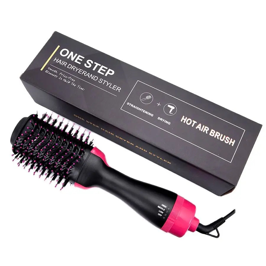 Hot-Air Hair Dryer Brush-One Step For Straightening or Curling