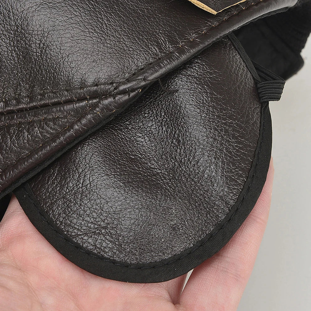 Winter Cap - Genuine Cow Leather - Baseball Hat