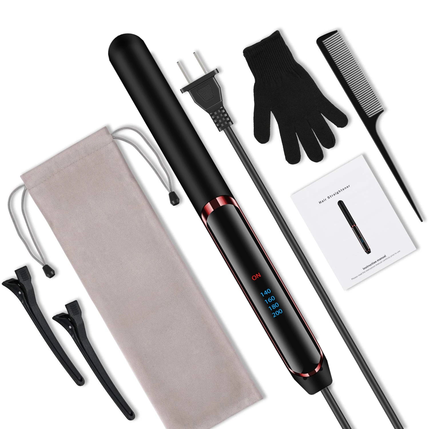 2 in 1 Hair Straightener Curler Set Dual Voltage-Versatile Styling Tool